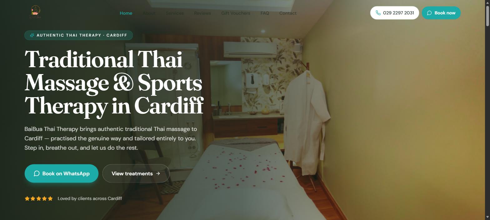 Baibua Thai website, designed and built by Everest